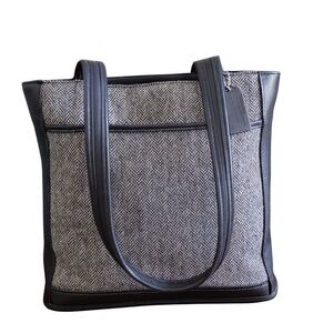 Coach Bleecker Black & White Herringbone Tote 1999